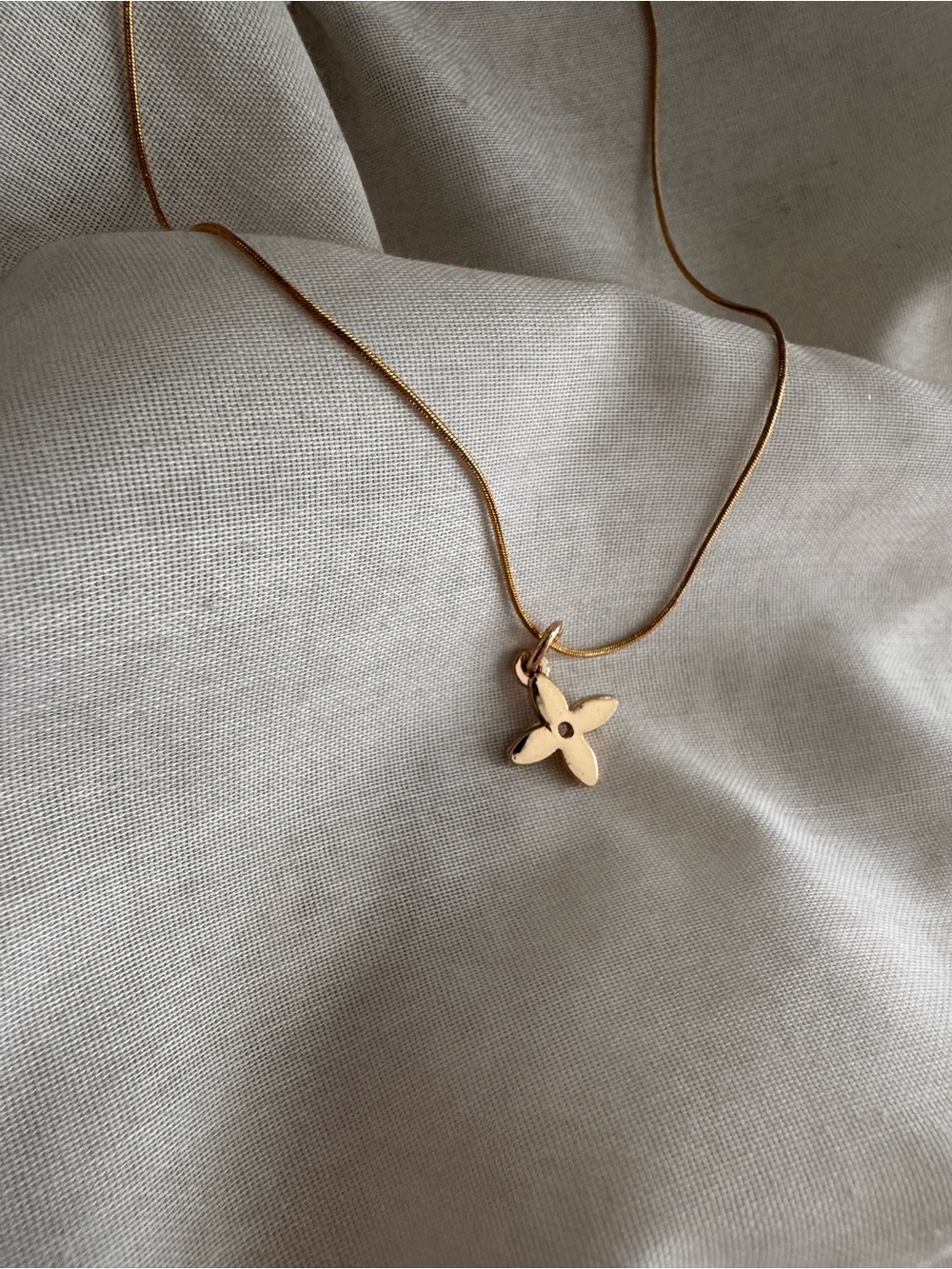 LV Louis Vuitton Gold Floral Monogram Pendant Necklace upcycled